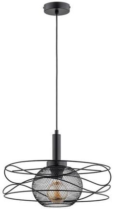 Alfa Diuk 61305 Lampa Wisząca Zwis Loft Industrialna Metalowa Siatka Pręty 1X15W E27 Czarna