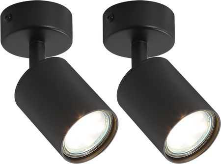 Zmh Lampa Sufitowa Led Czarna 1 Z Płomieniem 2 Reflektory Sufitowe Nowoczesne Gu10 Metalowy Reflektor Sufitowy Obrotowy 330°