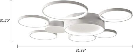 Gofarfar Lampa Sufitowa Led 109W Biała Ściemnialna Z 7 Obwodami Energooszczędne Oświetlenie Wewnętrzne