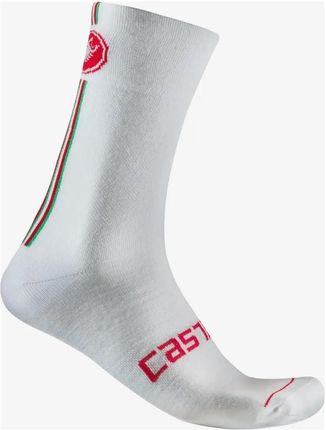 Castelli Kolarskie Klasyczne Skarpetki - Racing Stripe 18 Biały