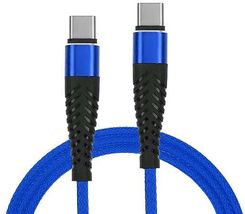 KABEL TYP-C PD QC 3.0 NIEBIESKI 2M FAST CHARGING FASTON QUICK CHARGE OPLOT WZMACNIANY USB-C REDX NYLON