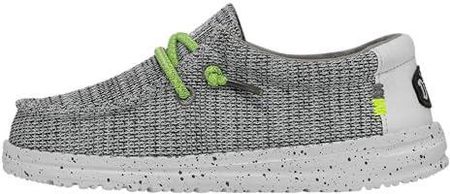 Hey Dude Wally Youth Sox Moccasin, Stone White, 32 EU, Kamień White, 32 EU
