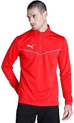 Puma Mężczyźni 657394 teamRISE 1/4 Zip Top Bluza, Puma Red/Puma White, L