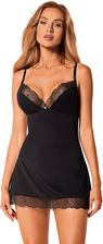Zdjęcie Obsessive Bella Rou chemise czarny komplet koszulka stringi M/L - Sośnicowice