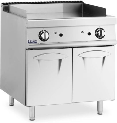 Grill gazowy - 12 kW - gładki - 50 - 300°C - propan / LPG / gaz ziemny - szafka dolna - Royal Catering