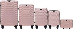 Wings Zestaw 5 walizek podróżnych PEA01 (L,M,S,XS,BC) Rose gold