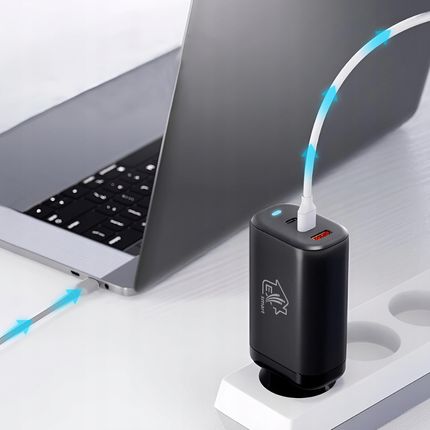 Extralink Smart Life Ładowarka 65W GaN 2x USB-C 1x USB-A + Kabel USB-C - USB-C 100W 200 cm EX35540 - zdjęcie 3