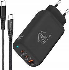 Extralink Smart Life Ładowarka 65W GaN 2x USB-C 1x USB-A + Kabel USB-C - USB-C 100W 200 cm EX35540