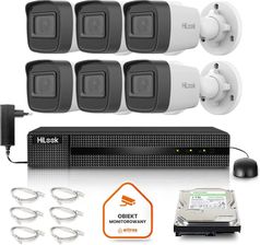 Zdjęcie Hilook Zestaw Monitoringu By Hikvision 6 Kamer Ip Ipcam-B2-P Full Hd Poe (Z48346B6) - Czarna Białostocka