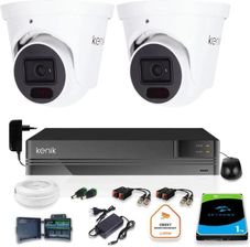 Zdjęcie Kenik Zestaw Monitoringu 2 Kamery 5Mpx Rejestrator 5W1 1Tb (Z35659K2) - Dobrodzień