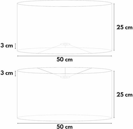 Abażur czarny lniany 50/25 cm - zdjęcie 3
