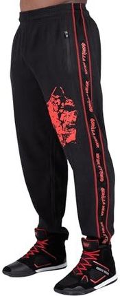 Gorilla Wear - Buffalo Old School Workout Pants - czarny/czerwony - bodybuilding i fitness odzież męska jogging bieganie wygodne z nadrukiem logo