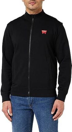 Wrangler Męska bluza z zamkiem błyskawicznym Funnel Neck, Real Black, XXL