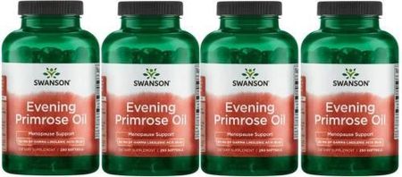 4 x Evening Primrose Oil (Olej z wiesiołka) 500mg 250 kaps, Swanson