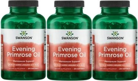 3 x Evening Primrose Oil (Olej z wiesiołka) 500mg 250 kaps, Swanson