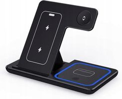 Ładowarka bezprzewodowa Czarna stacja dokująca 3 w 1 30W do iphone airpods