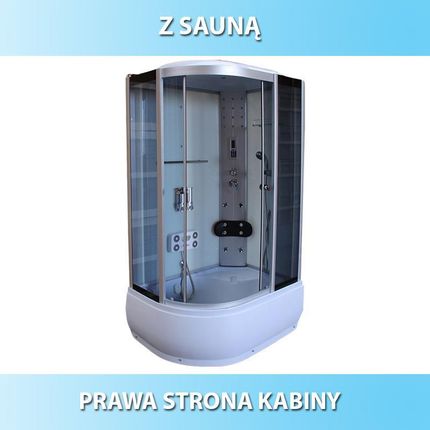 KABINA PRYSZNICOWA Z HYDROMASAŻEM I SAUNĄ WSH7106RWS PRAWA BIAŁA 120x80 CM - zdjęcie 5