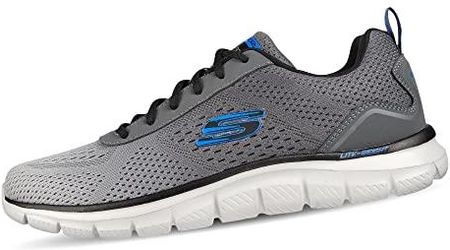 Skechers Męskie buty sportowe Track Ripkent, Czarne wykończenie z siatki węglowej, 39 EU