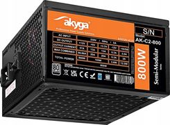 Akyga Zasilacz Zasilacz ATX 800W AK-C2-800 Semi-Modular P4+4 2x PCI-E 6+2 pin 6x SATA 3x Molex FAN 12cm (AKC2800)