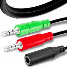 Raltek Adapter Przejściówka Kabel Mini Jack 3.5 Mm Do Słuchawek 2X Wtyk 1X Gniazdo (370)