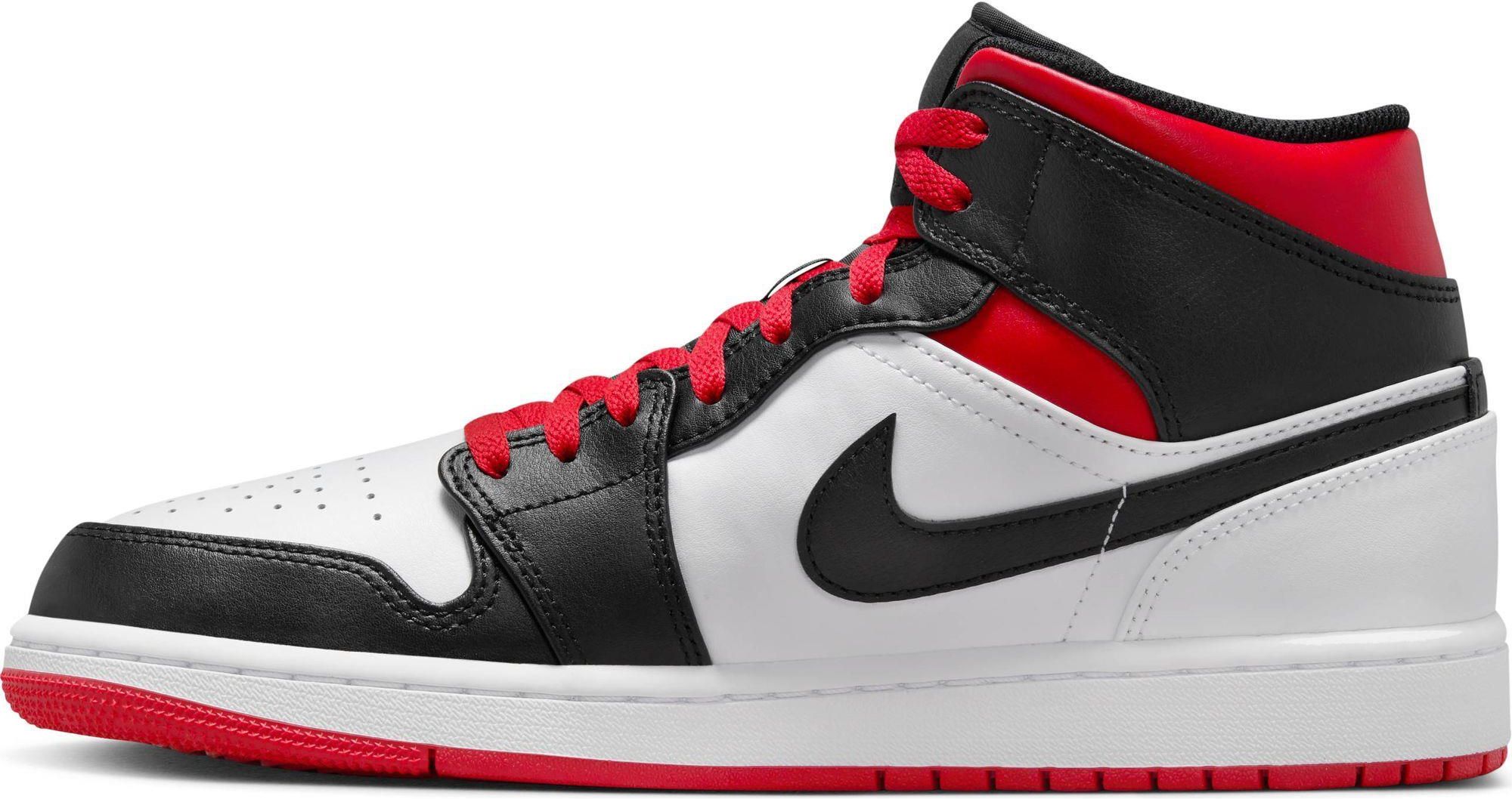 Nike Air Jordan 1 Mid \"ブラック／ジムレッド\" NIKE AIR JORDAN 1 RETRO MID BLACK GYM RED