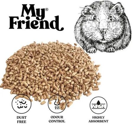 My Friend Green Pine 20L Drewniany Żwirek Niezbrylający Jasny Bardzo Chłonny Wysoka Jakość Dla Gryzoni Kotów I Ptaków - zdjęcie 2