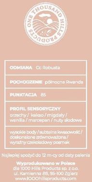 1000 Hills Products Ziarnista Muhabura Royal Robusta Omniroast 1kg - zdjęcie 2