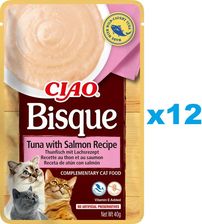 Inaba Cat Ciao Bisque Tuna Salmon Kremowa zupa tuńczyk z łososiem 12x40g