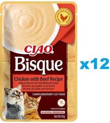 Inaba Ciao Bisque Chicken With Beef Recipe 12x40G - zdjęcie 2
