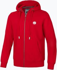 Bluza męska Pitbull Small Logo Hooded Zip red | WYSYŁKA W 24H | 30 DNI NA ZWROT Zima 2024