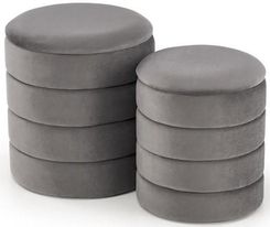 Halmar Zestaw 2 Puf Pacho Popielaty