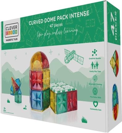 Cleverclixx - Klocki magnetyczne Curved Dome Pack Intense - 47 el.