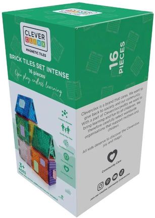 Bricks Reading50 1,2,3 セット Cleverclixx - Klocki magnetyczne Brick Tiles Pack Intense