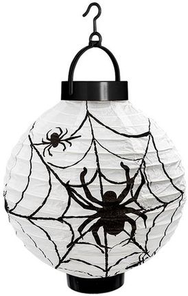 Widmann Lampion Papierowy Led 20cm Pajęczyna Z Pająkami Halloween