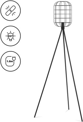 Lampa stojąca - klosz z otwartej siatki - 40 W - wysokość 163 cm - Uniprodo - UNI_LD_13