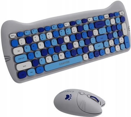 Zestaw klawiatura + mysz Canyon HSET-W6 Niebieski (CNSHSETW6BL) - zdjęcie 3