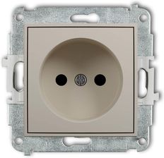 Zdjęcie Karlik Gniazdo Pojedyńcze Bez Uziemienia Taupe Icon 60Igp-1P - Tychy