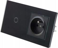 Zdjęcie Irm Gniazdo Pojedyńcze Z Włącznikiem Pojedyńczym Czarne AK008LX - Wąsosz