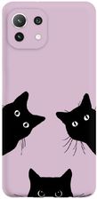 Pieceofcase Etui Czarne Matowe Z Nadrukiem Xiaomi Mi 11 Lite 5G Czarne Koty