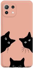 Pieceofcase Etui Czarne Matowe Z Nadrukiem Xiaomi Mi 11 Lite 5G Czarne Koty