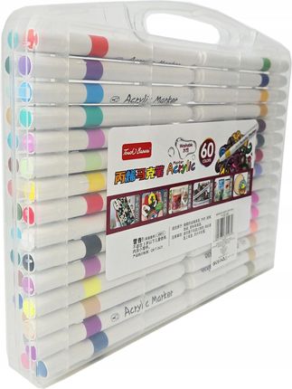 Dmr Markery Akrylowe Pisaki Flamastry Ogromny Zestaw 60Szt. Acrylic Wodoodporne - zdjęcie 3