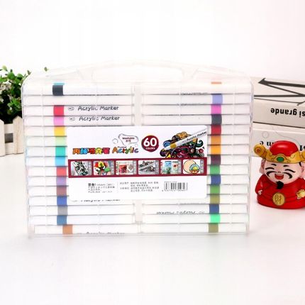 Dmr Markery Akrylowe Pisaki Flamastry Ogromny Zestaw 60Szt. Acrylic Wodoodporne - zdjęcie 4