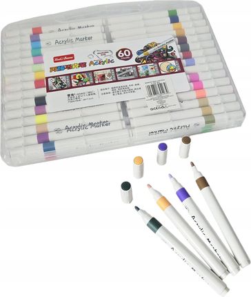 Dmr Markery Akrylowe Pisaki Flamastry Ogromny Zestaw 60Szt. Acrylic Wodoodporne - zdjęcie 5