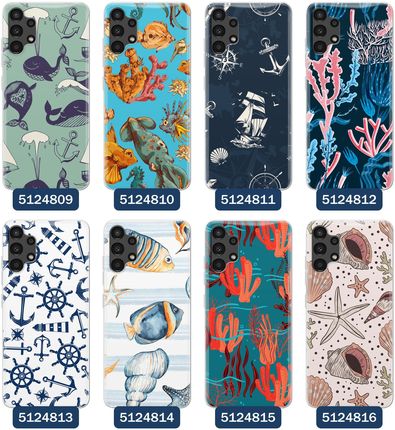 Etui Do Samsung Galaxy A13 4G Morze Statki Fale Ryby Delfiny Muszle - zdjęcie 3