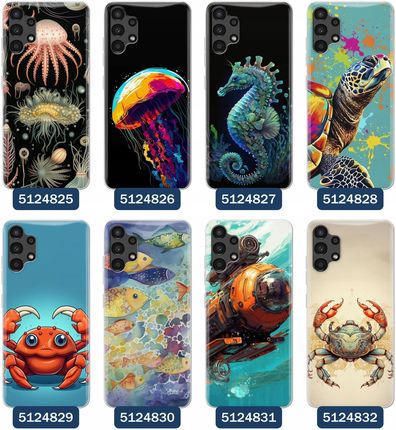 Etui Do Samsung Galaxy A13 4G Morze Statki Fale Ryby Delfiny Muszle - zdjęcie 2
