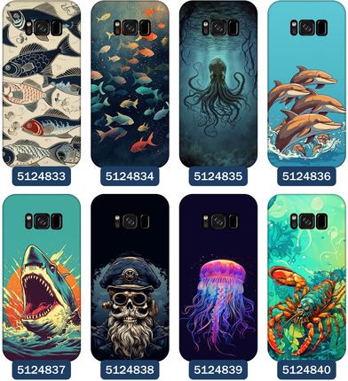 Etui Do Samsung Galaxy S8 Morze Statki Fale Ryby Delfiny Muszle - zdjęcie 2