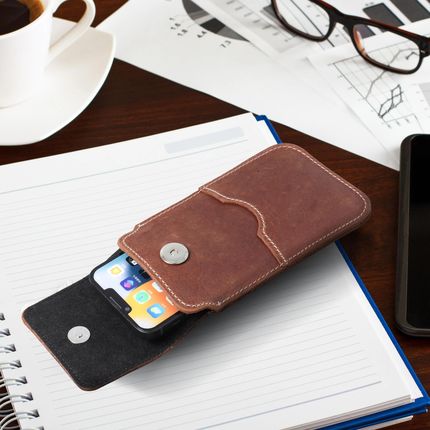 Skórzana Wsuwka Z Klapką M Iphone 5 Nokia S5610 Lumia 230 - zdjęcie 3