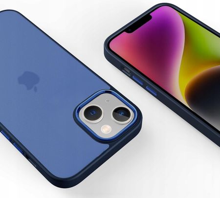 Etui Matowe Z Ramką Na Aparat Do Iphone 15 Plus Blue - zdjęcie 3