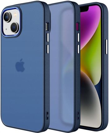 Etui Matowe Z Ramką Na Aparat Do Iphone 15 Plus Blue - zdjęcie 2