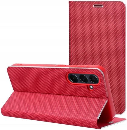 Kabura Luna Book Carbon Do Samsung A25 5G Czerwony - zdjęcie 4